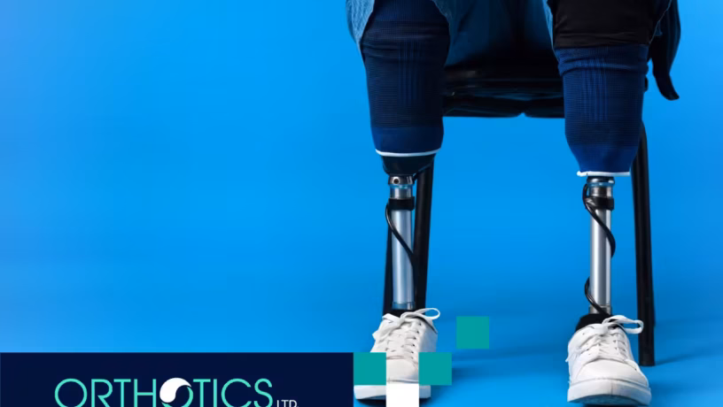 An amputee wearing advanced prosthetics