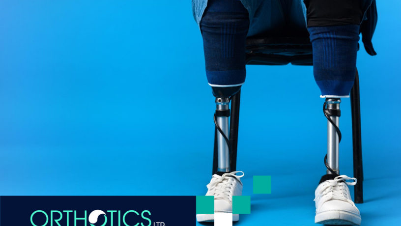 An amputee wearing advanced prosthetics