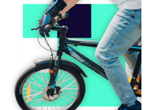 An amputee wearing a prosthetic