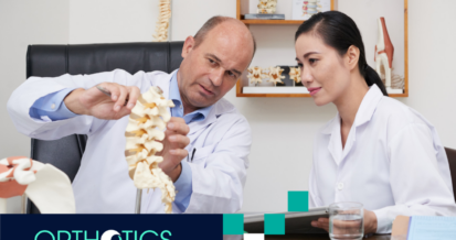 Two medical professionals working together on osseointegration prosthetics