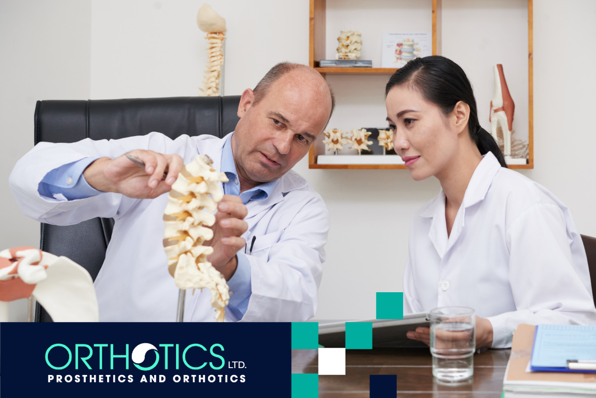 Two medical professionals working together on osseointegration prosthetics