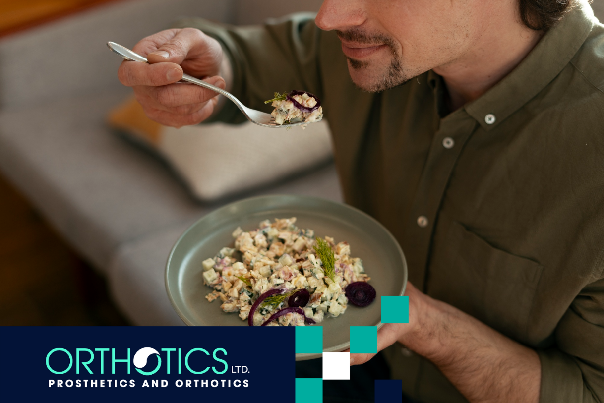A man eating a healthy plate of food