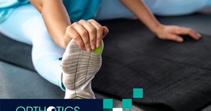 A person is stretching his foot