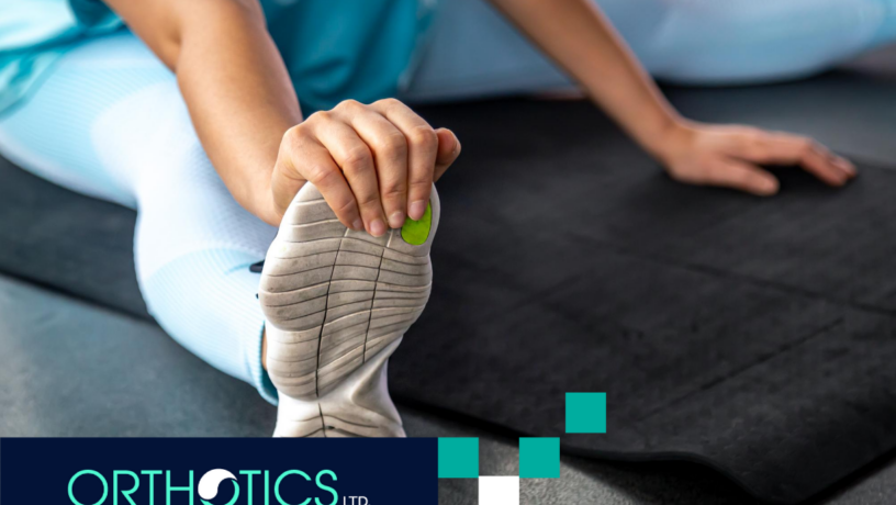 A person is stretching his foot