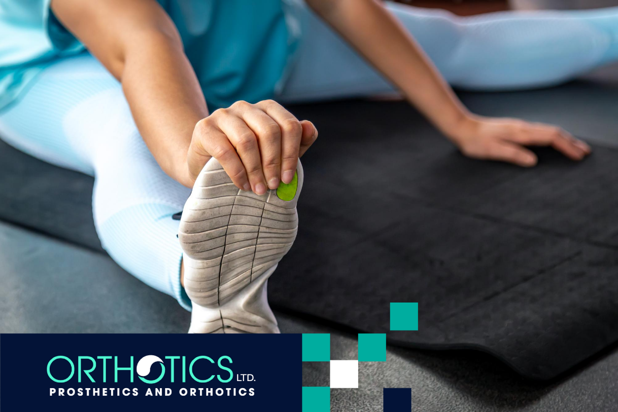 A person is stretching his foot