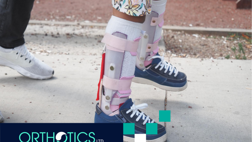 A kid wearing pediatric prosthetics