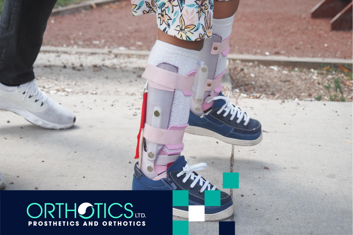 A kid wearing pediatric prosthetics