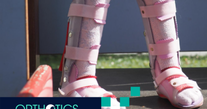 A kid wearing pediatric prosthetics