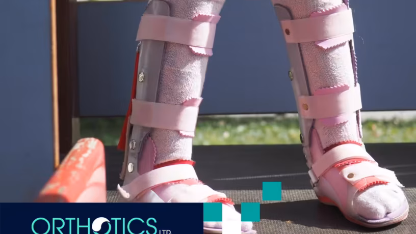 A kid wearing pediatric prosthetics