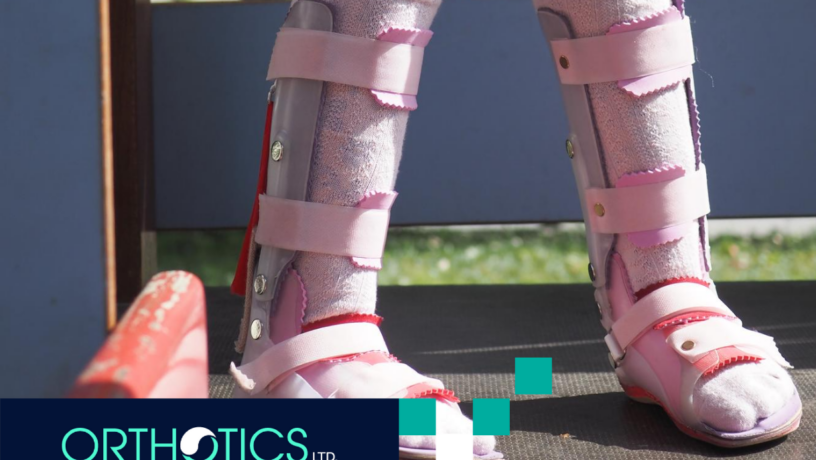 A kid wearing pediatric prosthetics