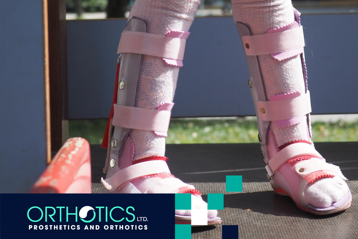 A kid wearing pediatric prosthetics