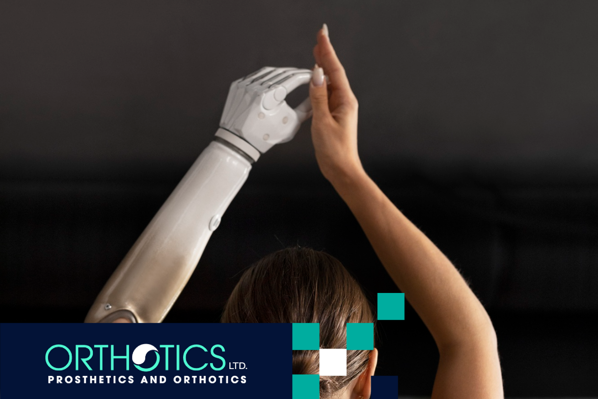 An amputee wearing a myoelectric limb doing yoga