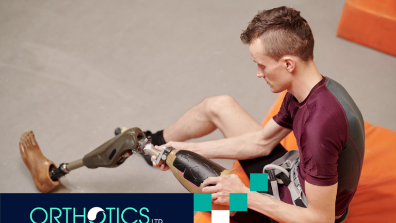 A prosthetist working on a complex prosthetic solution