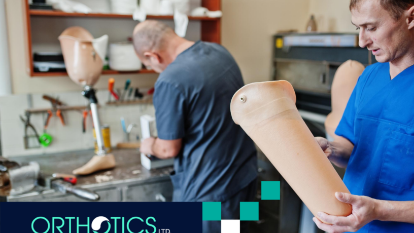 Two prosthetists working on prosthetic limbs