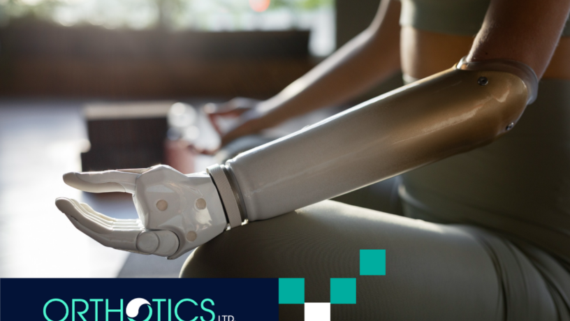 An amputee doing yoga wearing a prosthetic bionic limb