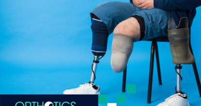 An amputee sitting on a chair