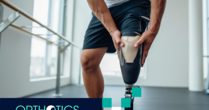 An amputee fitting a custom prosthetic