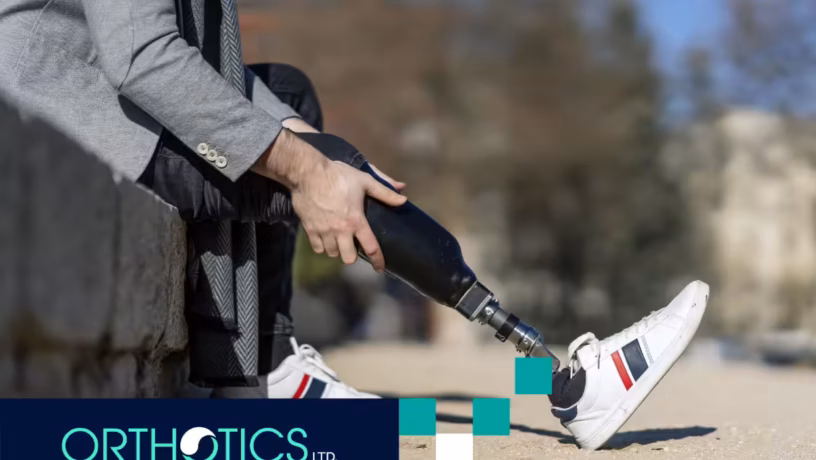 An amputee wearing prosthetic with modern socket