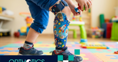 A kid wearing pediatric prosthetic