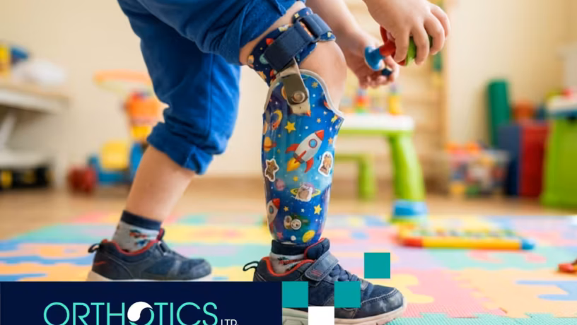 A kid wearing pediatric prosthetic