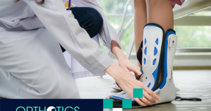 An orthotist checking a foot orthotic
