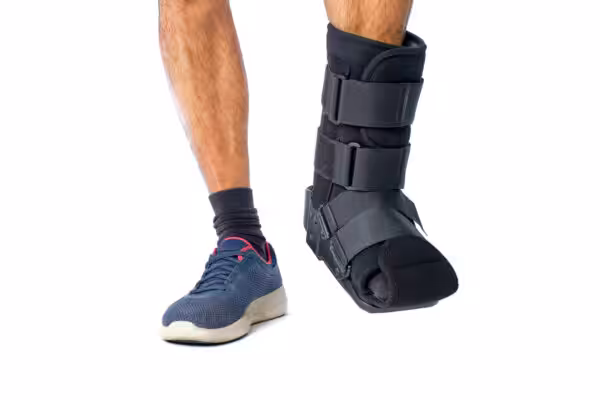 A person wearing his CROW boot