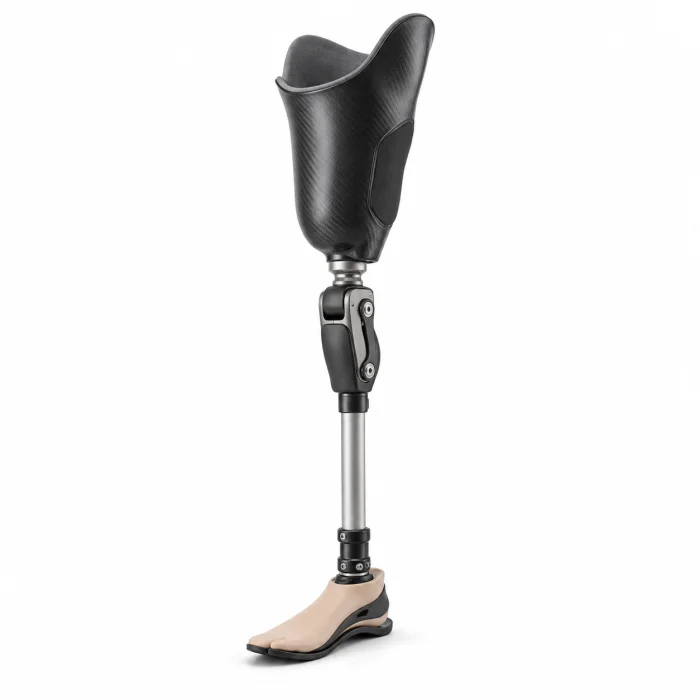 Mechanical lower limb prosthesis illustration