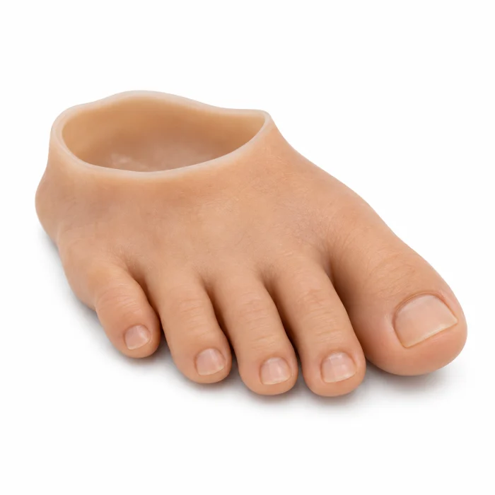 Silicone toe and partial forefoot prosthesis illustration